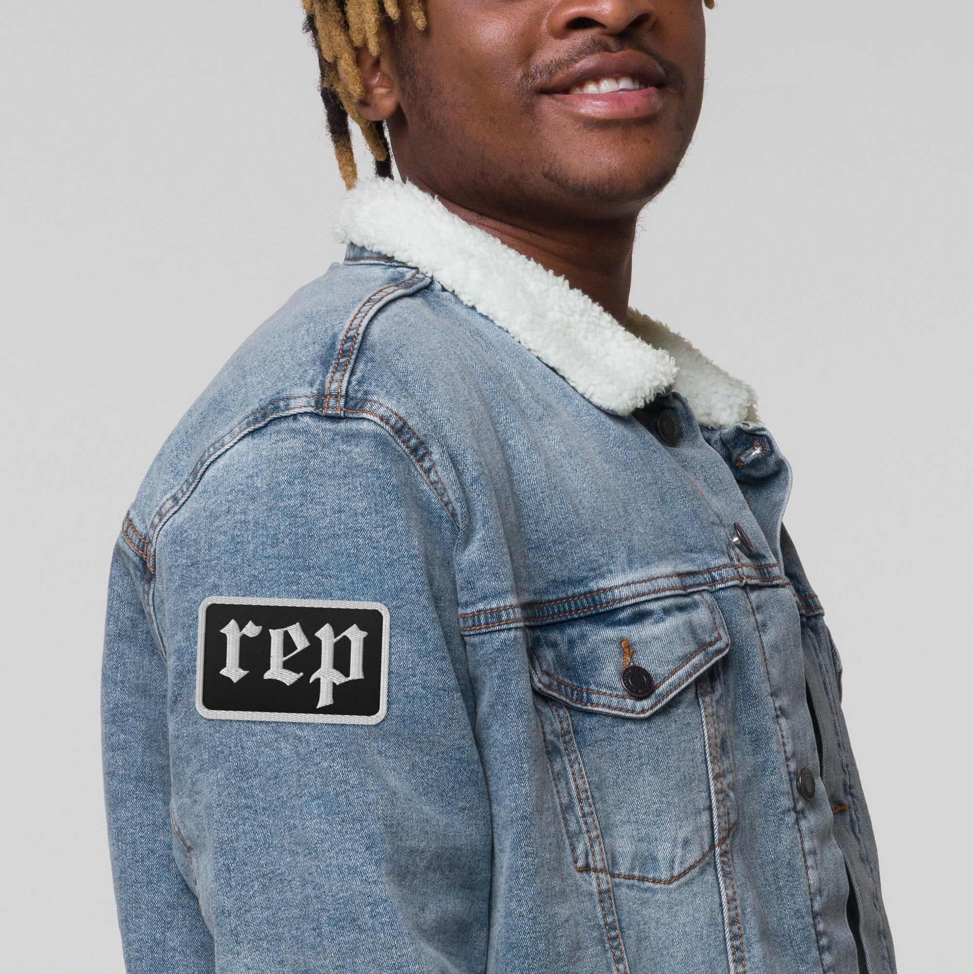 Rep Reputation Black & Silver Embroidered Patch Made to Order 