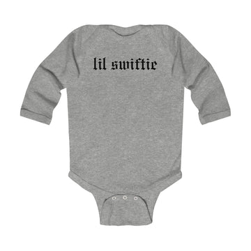 Infant 'lil Swiftie' Baby Long Sleeve Romper Bodysuit - Reputation Classic