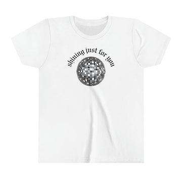 Youth Mirrorball 'shining just for you' Kids Tee T-Shirt - Folklore - Black and White Disco Ball