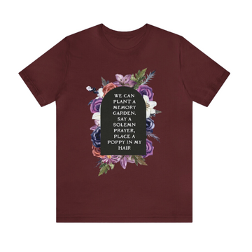 Great War 'we can plant a memory garden' Floral Tombstone Unisex Super Soft Tee - Midnights