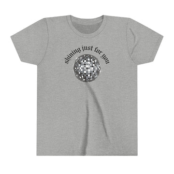 Youth Mirrorball 'shining just for you' Kids Tee T-Shirt - Folklore - Black and White Disco Ball