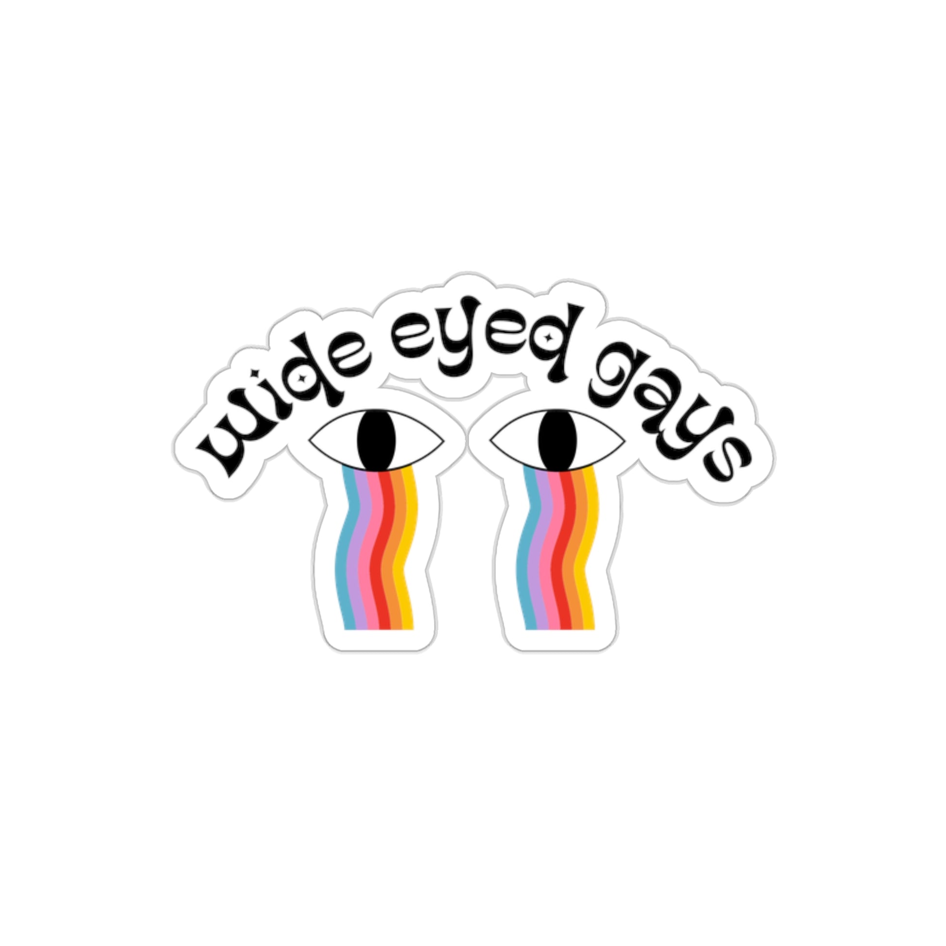 All Too Well 'Wide Eyed Gays' Rainbow Eye Sticker - Red RedTV - SpookySwiftie