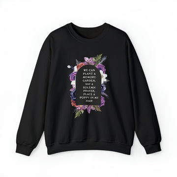 Great War 'we can plant a memory garden' Floral Tombstone Unisex Crewneck Sweatshirt - Midnights