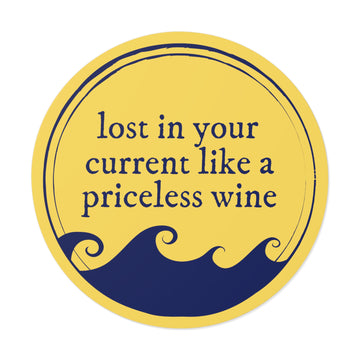 Willow 'lost in your current like a priceless wine' Round Vinyl Gold Sticker - Evermore