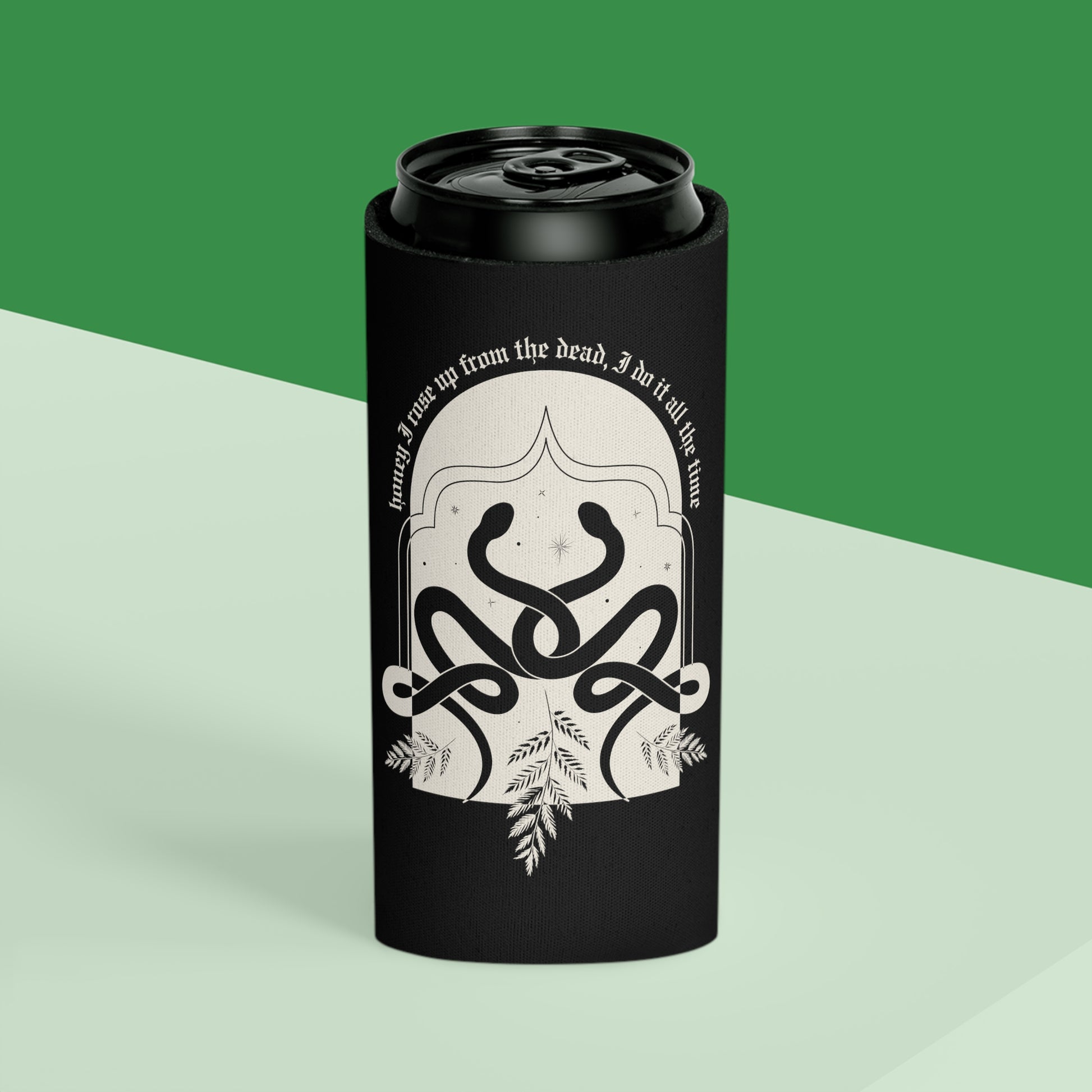 honey I rose up from the dead Slim Can Cooler Koozie - Look What You Made Me Do Reputation Snakes LWYMMD - SpookySwiftie