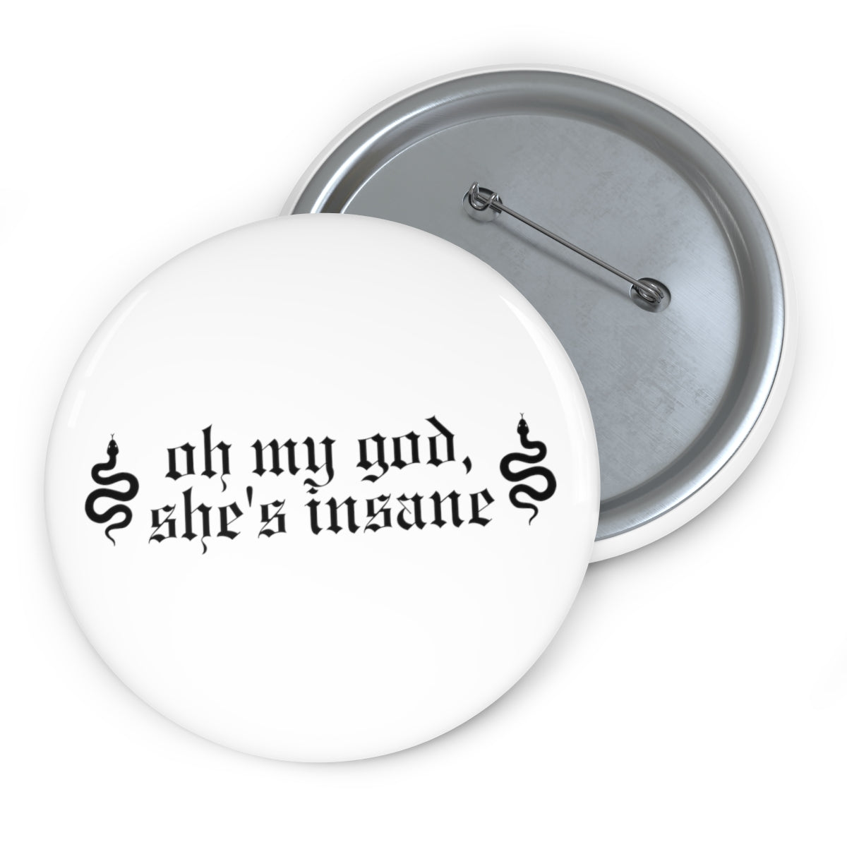 I Bet You Think About Me 'oh my god, she's insane' Snake Pin Button - Red RedTV - SpookySwiftie