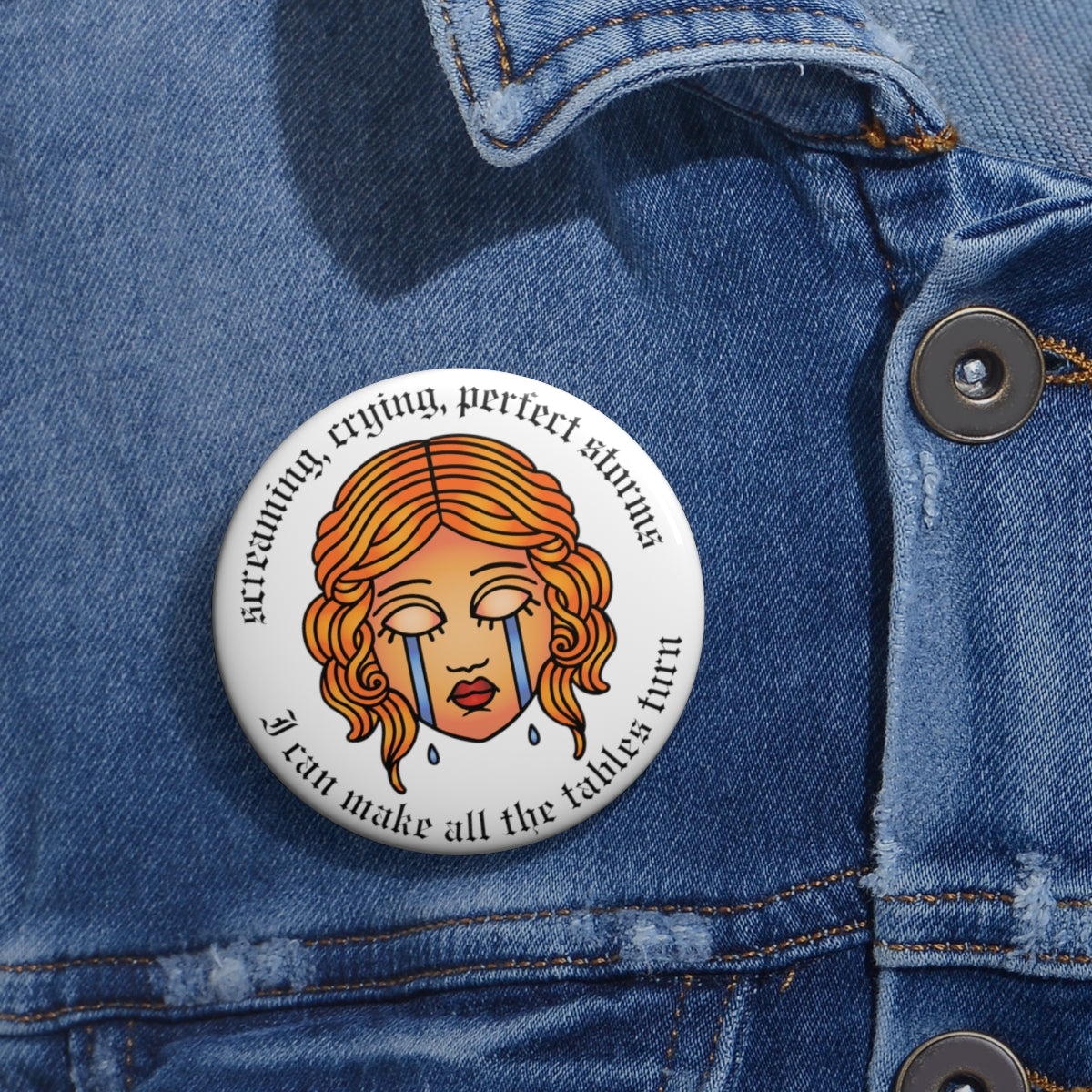 Blank Space 'screaming crying perfect storm' Pin Button - 1989 - SpookySwiftie